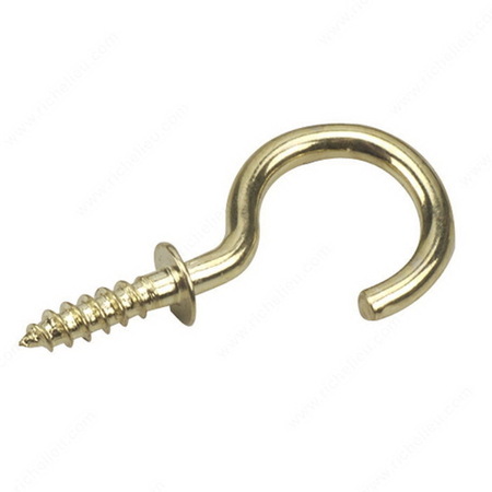 RICHELIEU AMERICA Onward Cup Hook, 10 mm Opening, 31 mm L, Metal, Brass 2782BR